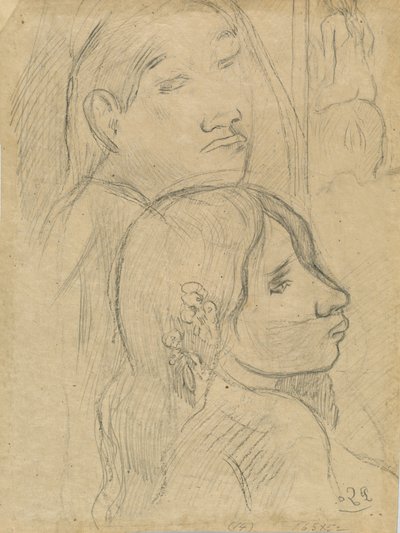 Två markiser [verso], ca. 1902. av Paul Gauguin