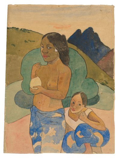 Two Tahitian Women in a Landscape, ca 1892 (akvarell och gouache) av Paul Gauguin