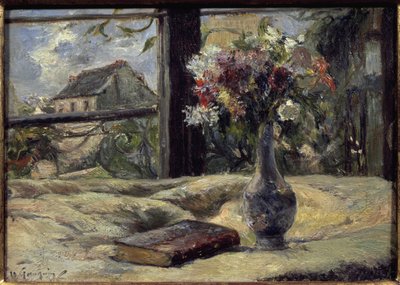 Vas med blommor - Målning av Paul Gauguin (1848-1903), olja på duk av Paul Gauguin