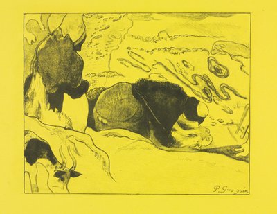 Volpini Suite: Laundresses The Washers, 1889. av Paul Gauguin
