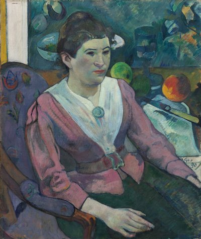 Kvinna framför ett stilleben av Cezanne av Paul Gauguin
