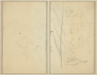 Kvinna med ko och gås; Motsäker [verso] av Paul Gauguin