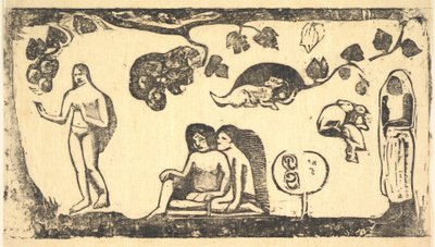 Kvinnor, djur och lövverk, 1898. av Paul Gauguin