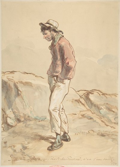 En sjöman som står på stranden, 1859-60. av Paul Gavarni