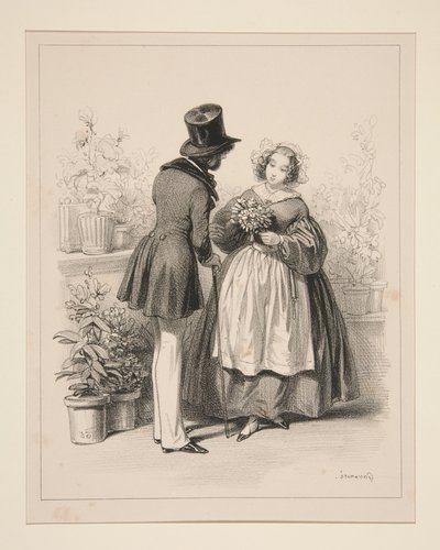 Blomsterförsäljerska av Paul Gavarni