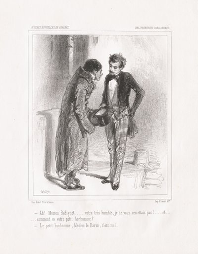 Parisiska nonsens: Ah! Monsieur Radiguet, 1847. av Paul Gavarni