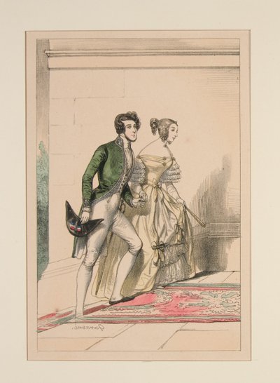 Hovdräkt 1837, ... av Paul Gavarni