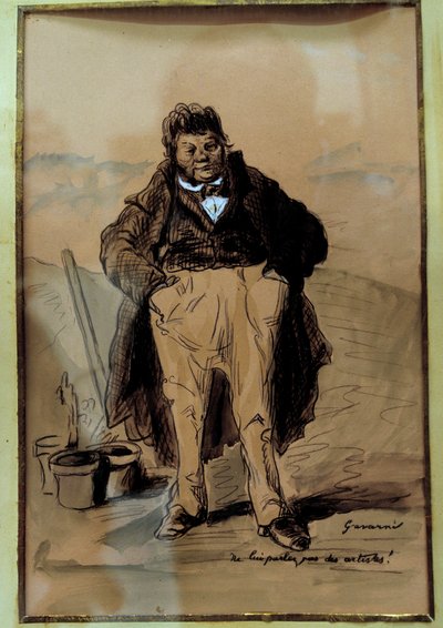 Berätta inte för honom om de rika borgerliga eller framstående provinskonstnärerna som troligen arbetar i administrationen som föraktar konstnärer och andra antikoformistiska yrken. Tecknad av Paul Gavarni (1804-1866) Clermont Ferrand från 1800-talet (Cler av Paul Gavarni