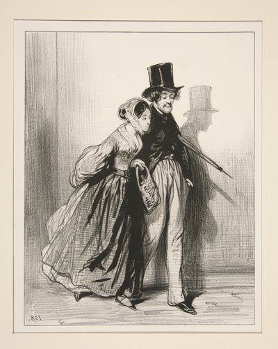 Eugène och hans lilla flicka. av Paul Gavarni