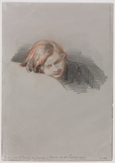 Chef för en ung mansstudie för LOiseau de passage, 1853. av Paul Gavarni