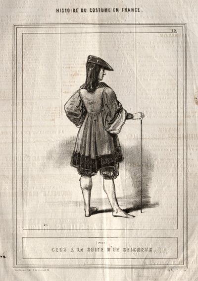 History of Costume in France: People Following a Lord, 1843. av Paul Gavarni
