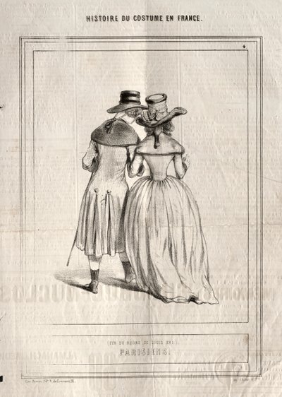 Kostymens historia i Frankrike: Parisians, 1843. av Paul Gavarni