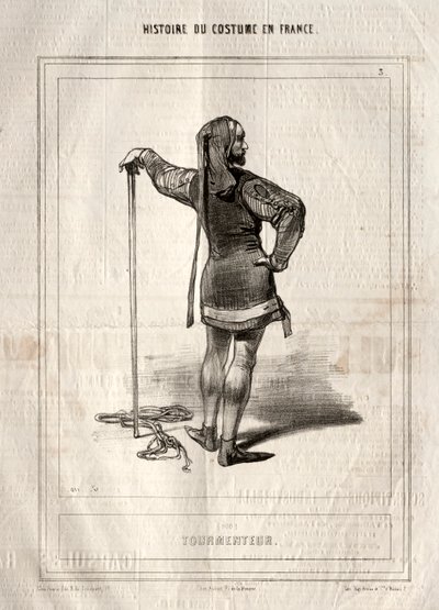 Kostymens historia i Frankrike: Tormenteur, 1843. av Paul Gavarni