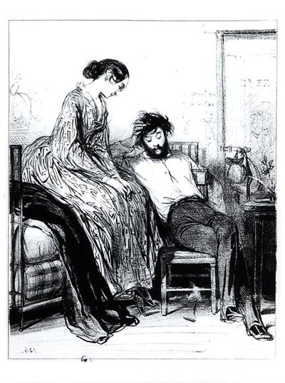 I Prison for Debt at Clichy, ca 1830-40 (litho) (s/v foto) av Paul Gavarni