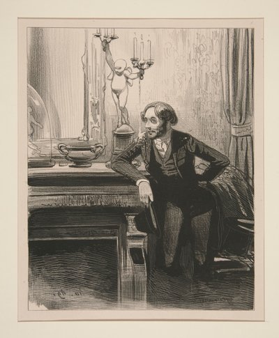 Flickan i huset sjunger (d av Paul Gavarni