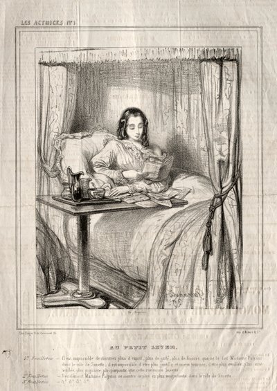 Skådespelerskorna: Vid den lilla soluppgången..., 1843. av Paul Gavarni