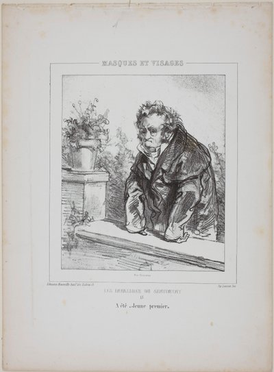 Les Invalides du Sentiment (The Invalids of Sentiment): Var en "ung huvudrollsinnehavare". av Paul Gavarni