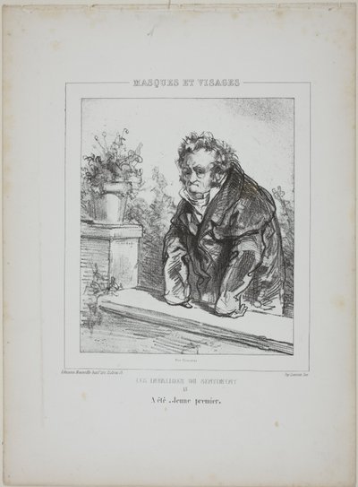 Les Invalides du Sentiment (The Invalids of Sentiment): Var en "ung huvudrollsinnehavare". av Paul Gavarni
