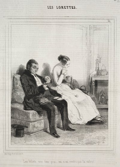 The Lorettes, 1842. av Paul Gavarni