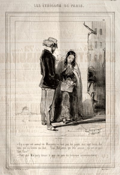 Studenterna i Paris, 1842. av Paul Gavarni