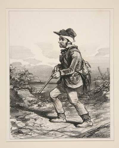 Herr Gontard, / (från Clos-Gorju), / storägare, röstberättigad, / på jakt efter l av Paul Gavarni