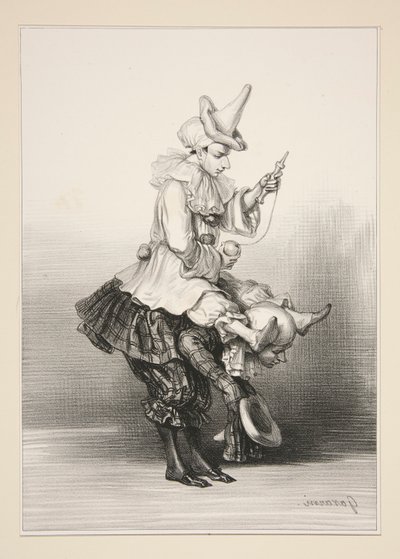 PAILLASSE OCH PIERROT av Paul Gavarni
