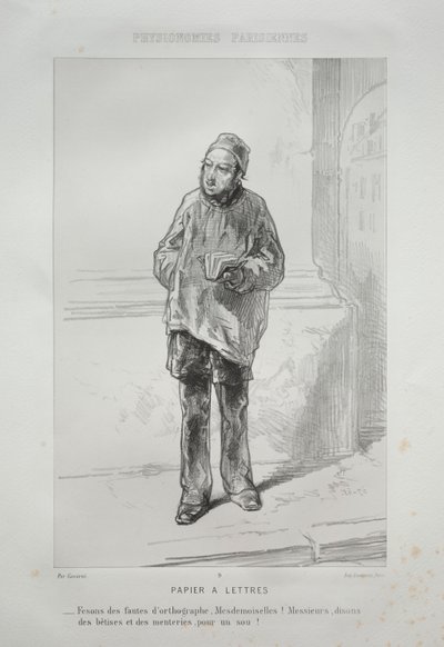 Brevpapper. av Paul Gavarni