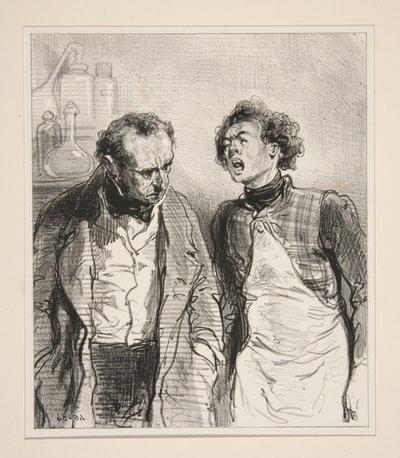 Chef! - Va? - Jag har inte ätit frukost! - Va?... av Paul Gavarni