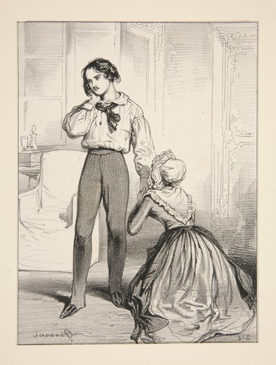 Fattig mor. Akt IV / Adolphe Laferriere av Paul Gavarni