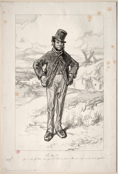 Physionomies Parisiennes: Måndagen, 1857-58. av Paul Gavarni
