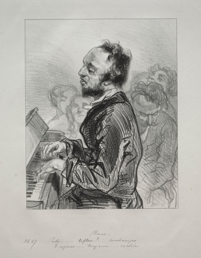 Piano, 1853. av Paul Gavarni