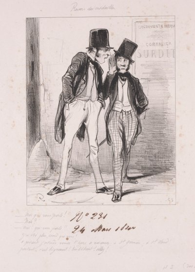 Baksidan av medaljerna: Jag som talar till dig, 1840. av Paul Gavarni