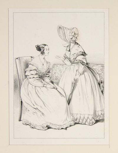 SEPTEMBER 1838. Muslinklänning med spetsvolanger; ... av Paul Gavarni