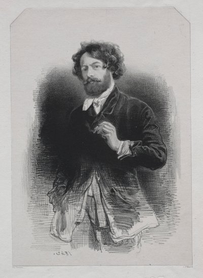 Självporträtt, 1842. av Paul Gavarni