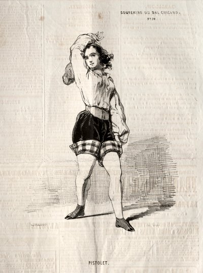 Memories of the Bal Chicard: Pistol, 1843. av Paul Gavarni