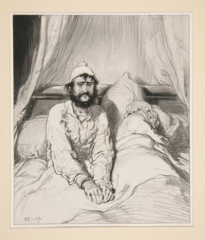 En förfallodag. av Paul Gavarni