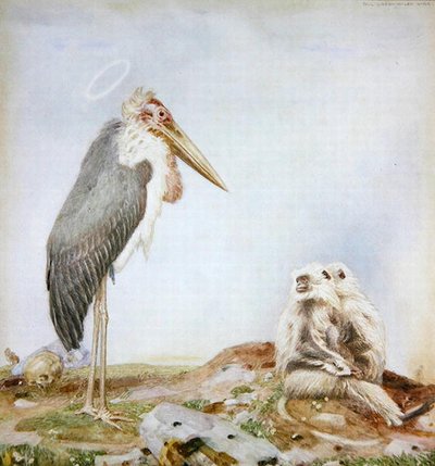 Holy Marabou (akvarell och penna på papper) av Paul Grabwinkler