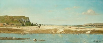 The Banks of the River Durance vid Saint Paul, 1864. av Paul Guigou