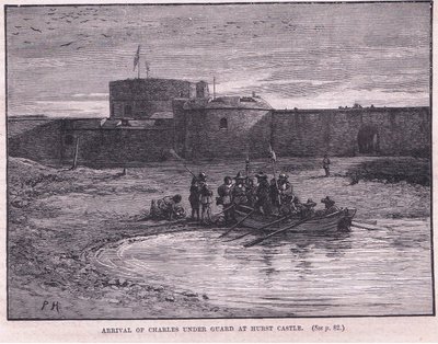 Ankomst av Charles I under bevakning vid Hurst Castle AD 1648 av Paul Hardy