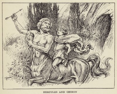 Hercules och Chiron av Paul Hardy