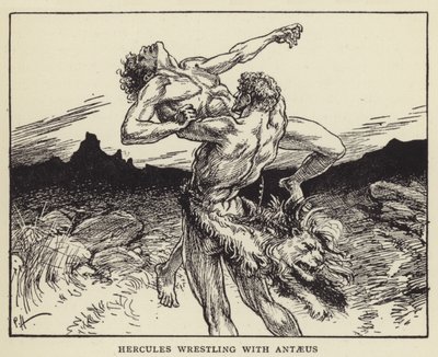 Hercules brottas med Antaeus av Paul Hardy