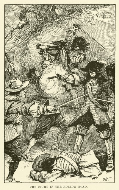 Kampen i den ihåliga vägen (gravyr) av Paul Hardy