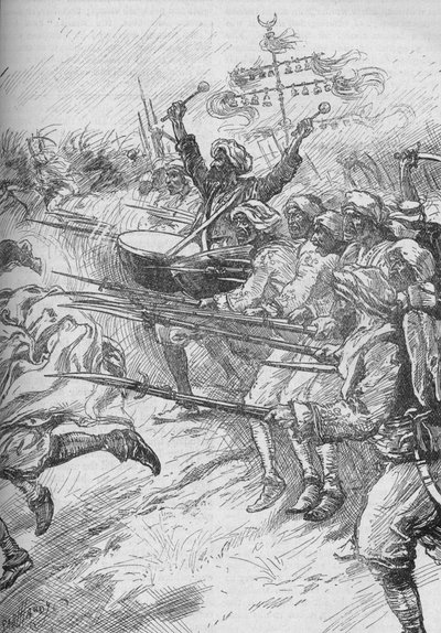 Janitsjarerna rusade till attacken i full fart och med fasta bajonetter, 1902 av Paul Hardy
