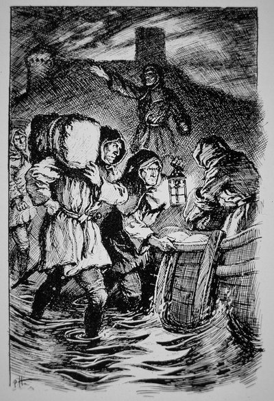 "Ugglarna" (litho) av Paul Hardy