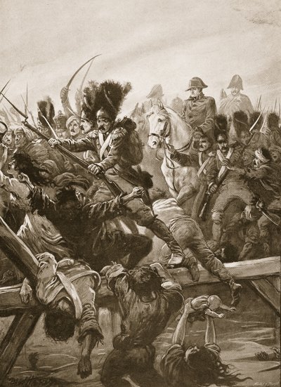 När kvarlevan av gardet sågs röja en väg för kejsaren, var det en rusning, illustration från "Battles of the Nineteenth Century" av Archibald Forbes, G.A. Henty och major Arthur Griffith av Paul Hardy