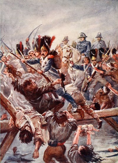 När kvarlevan av gardet sågs röja en väg för kejsaren, var det en rusning, illustration från "Battles of the Nineteenth Century" av Archibald Forbes, G.A. Henty och major Arthur Griffith av Paul Hardy
