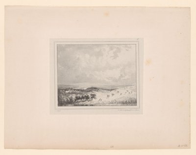 Kuperat landskap i solljuset fyrkantig soleil Åtta landskapsföreställningar (serietitel) Huit sujets de Paysage (serietitel) av Paul Huet