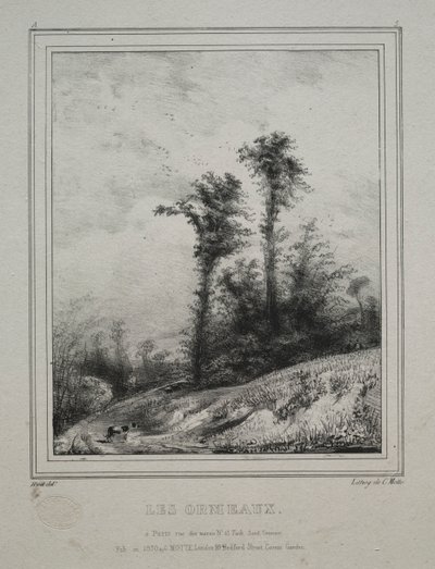 Landskap: Unga almträd, 1829. av Paul Huet