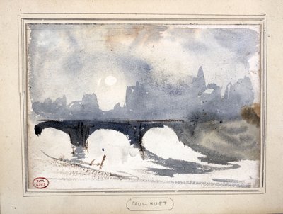 Vintermorgon nära Pont Neuf av Paul Huet