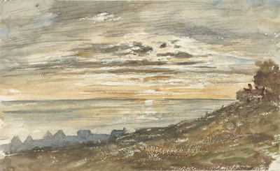 Solnedgång i Trouville av Paul Huet
